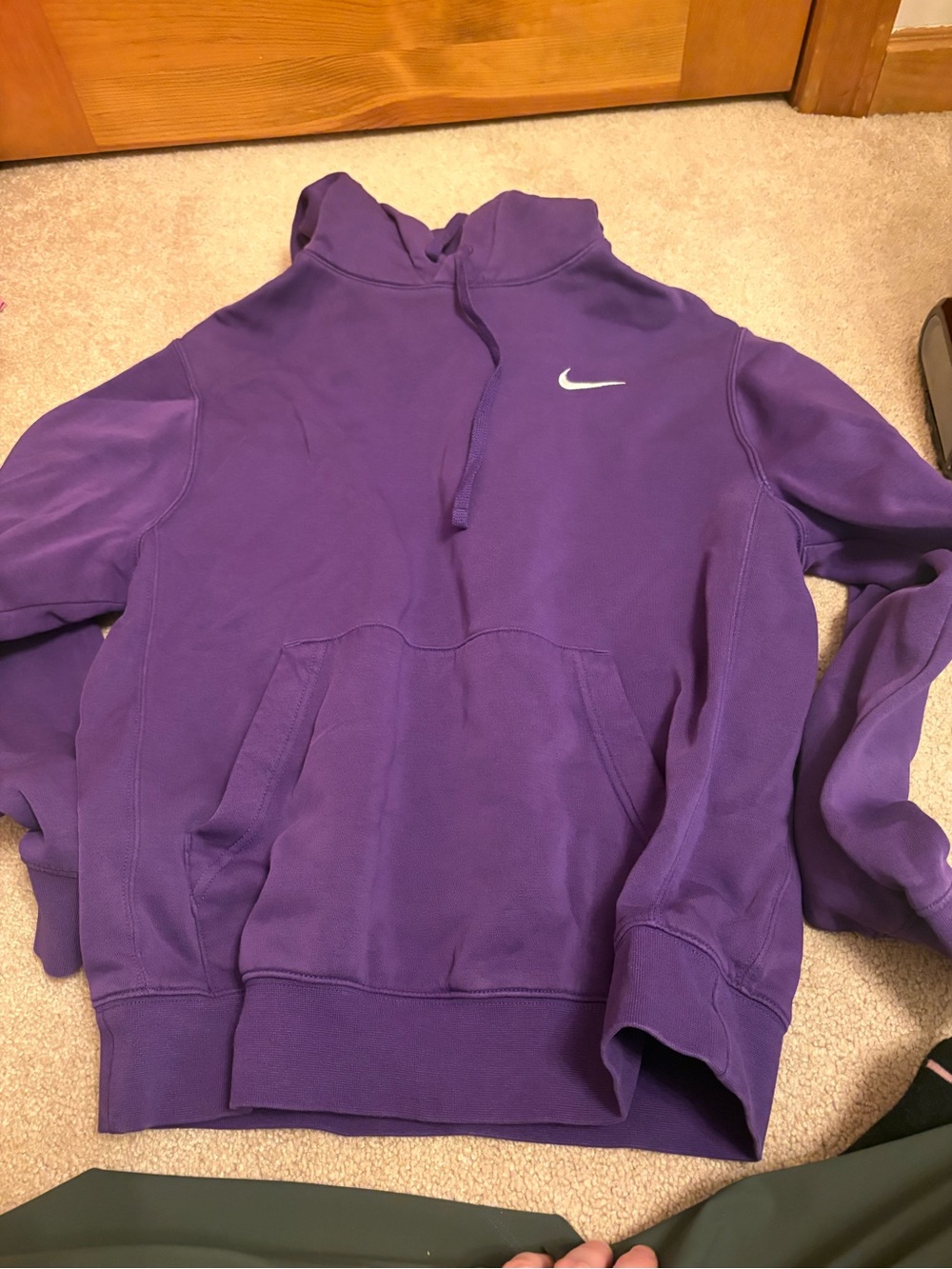 Nike Men’s Purple Crewneck Hoodie with White Swoosh